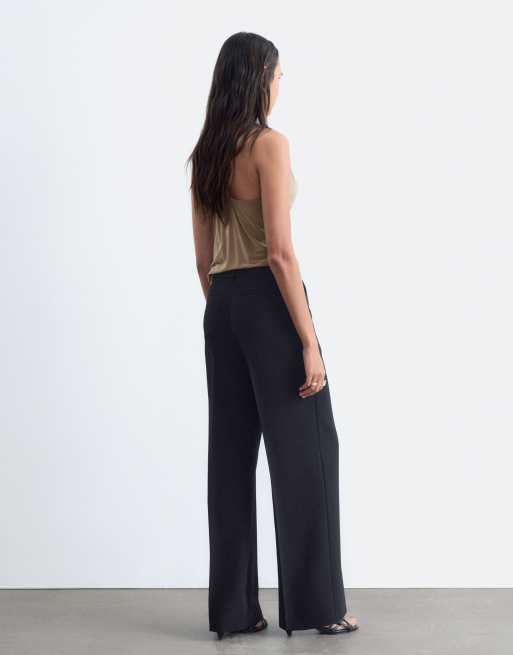 & Other Stories pantalon large à couture frontale noir, 4 de 4
