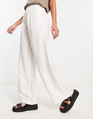 & Other Stories wide leg trousers in off white - ASOS Price Checker