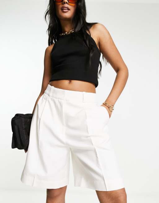 & Other Stories - Pantaloncini taglio lungo color bianco sporco