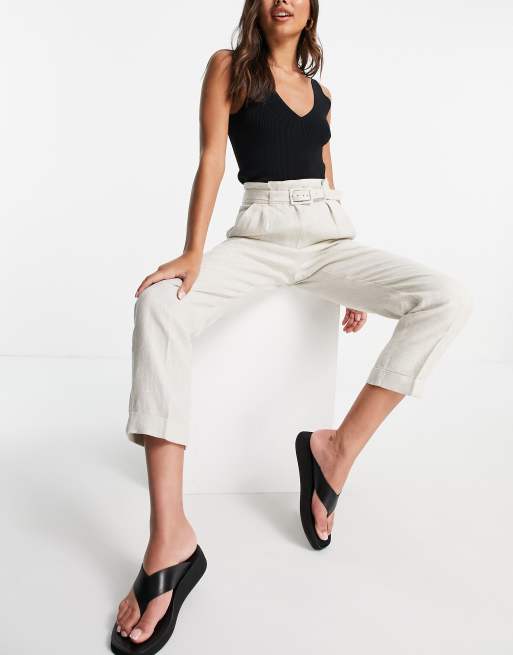& Other Stories - Pantaloni a pieghe in lino beige