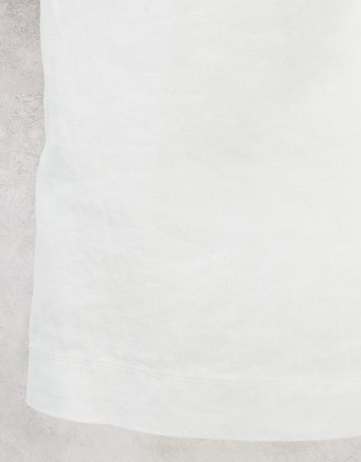 & Other Stories - Pantaloni a vita alta in lino, colore bianco, 4 di 4