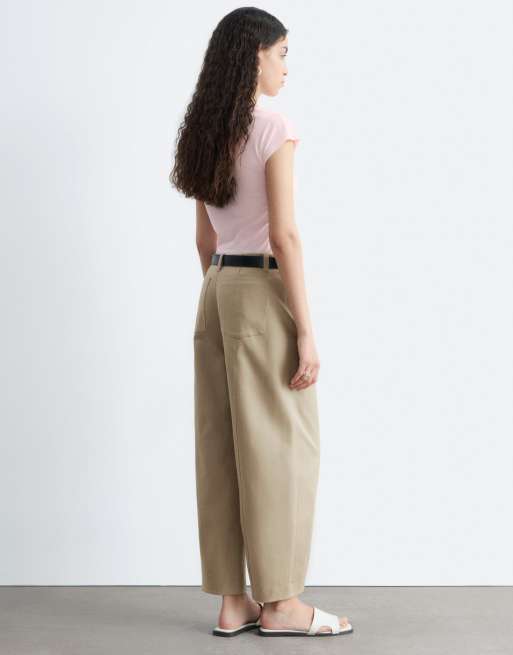 & Other Stories - Pantaloni bombati in cotone color fungo, 4 di 4
