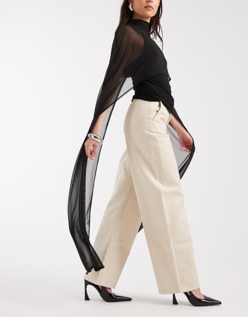 & Other Stories - Pantaloni dritti in puro cotone bianchi, 2 di 5