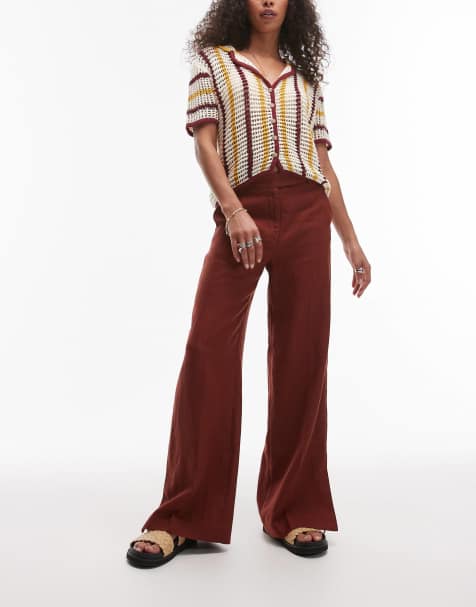 & Other Stories - Pantaloni in lino rosso ruggine - view 1