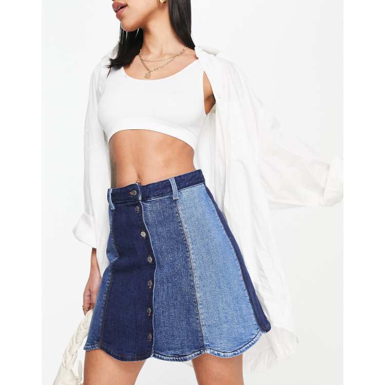 UND PATCHWORK DENIM SKIRT