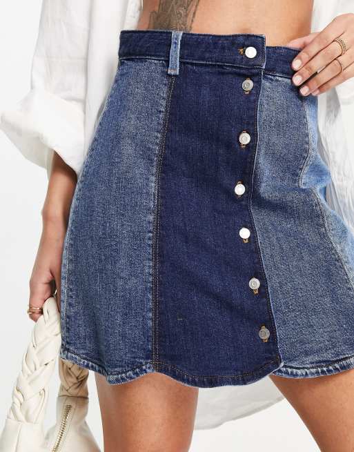 UND PATCHWORK DENIM SKIRT