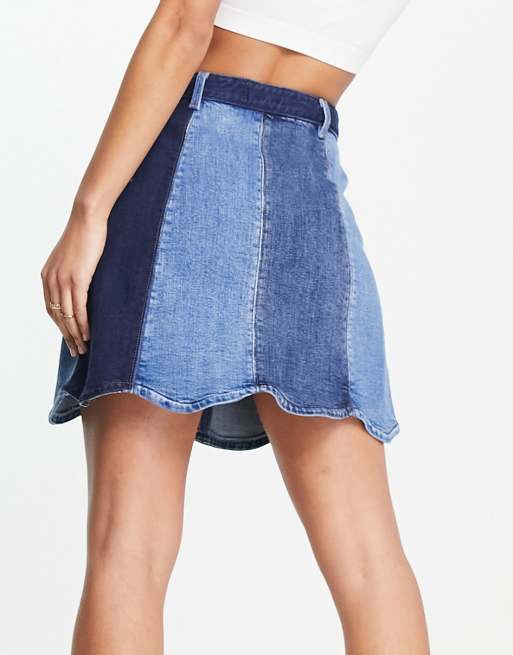 UND PATCHWORK DENIM SKIRT