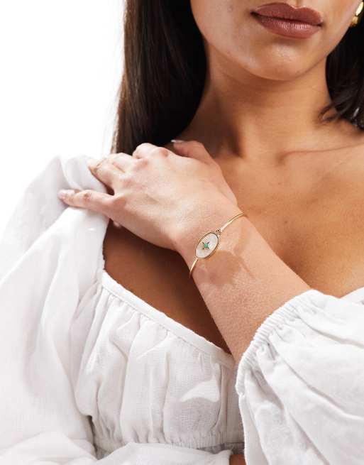 & Other Stories pearl and jewel cuff in gold