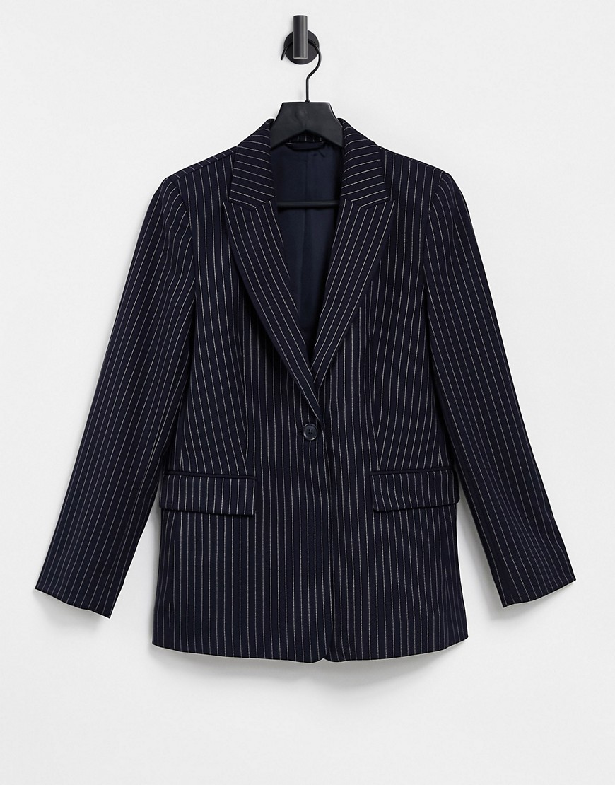 Other Stories &  Pin Stripe Jacket In Navy Blue