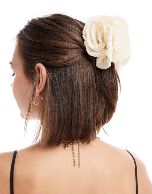 Tissu en coton imprimé éventail blanc