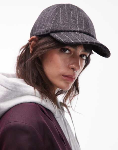 & Other Stories pinstriped cap in dark gray - view 1