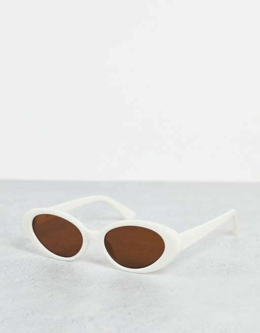 & Other Stories plastic oval sunglasses in white
