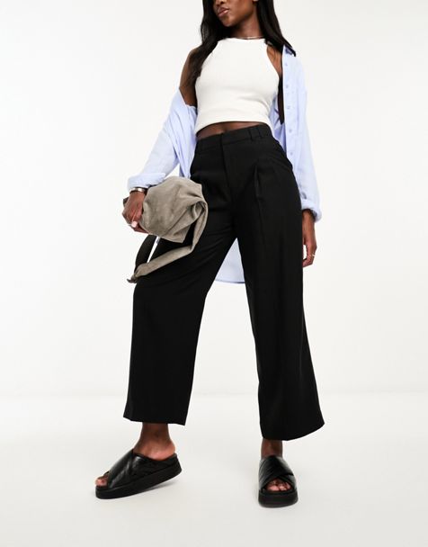  Other Stories flared jersey trousers in black