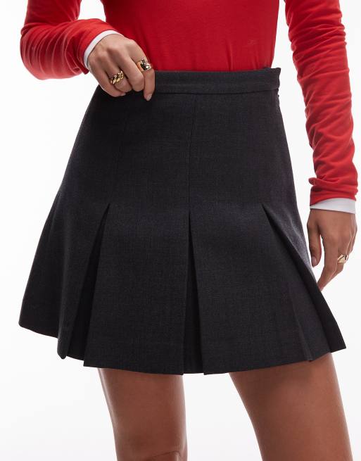 & Other Stories pleated mini skirt in gray