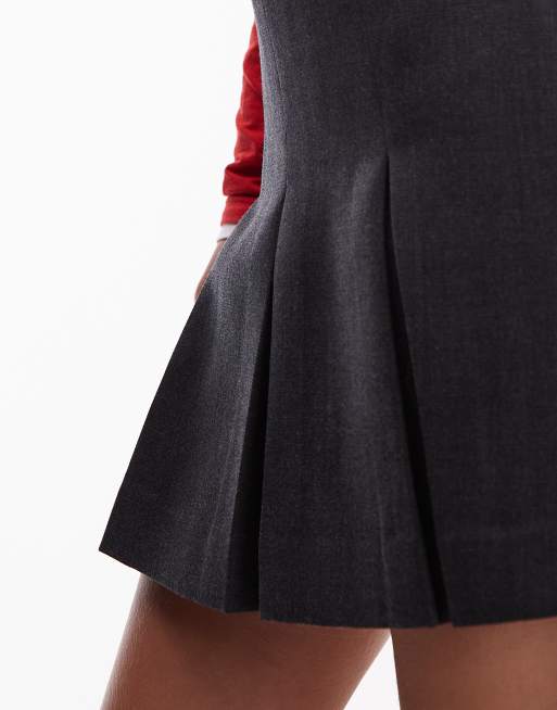 & Other Stories pleated mini skirt in gray