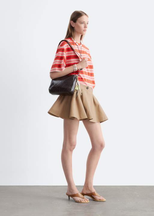 & Other Stories pleated mini skirt in light beige , 2 of 5