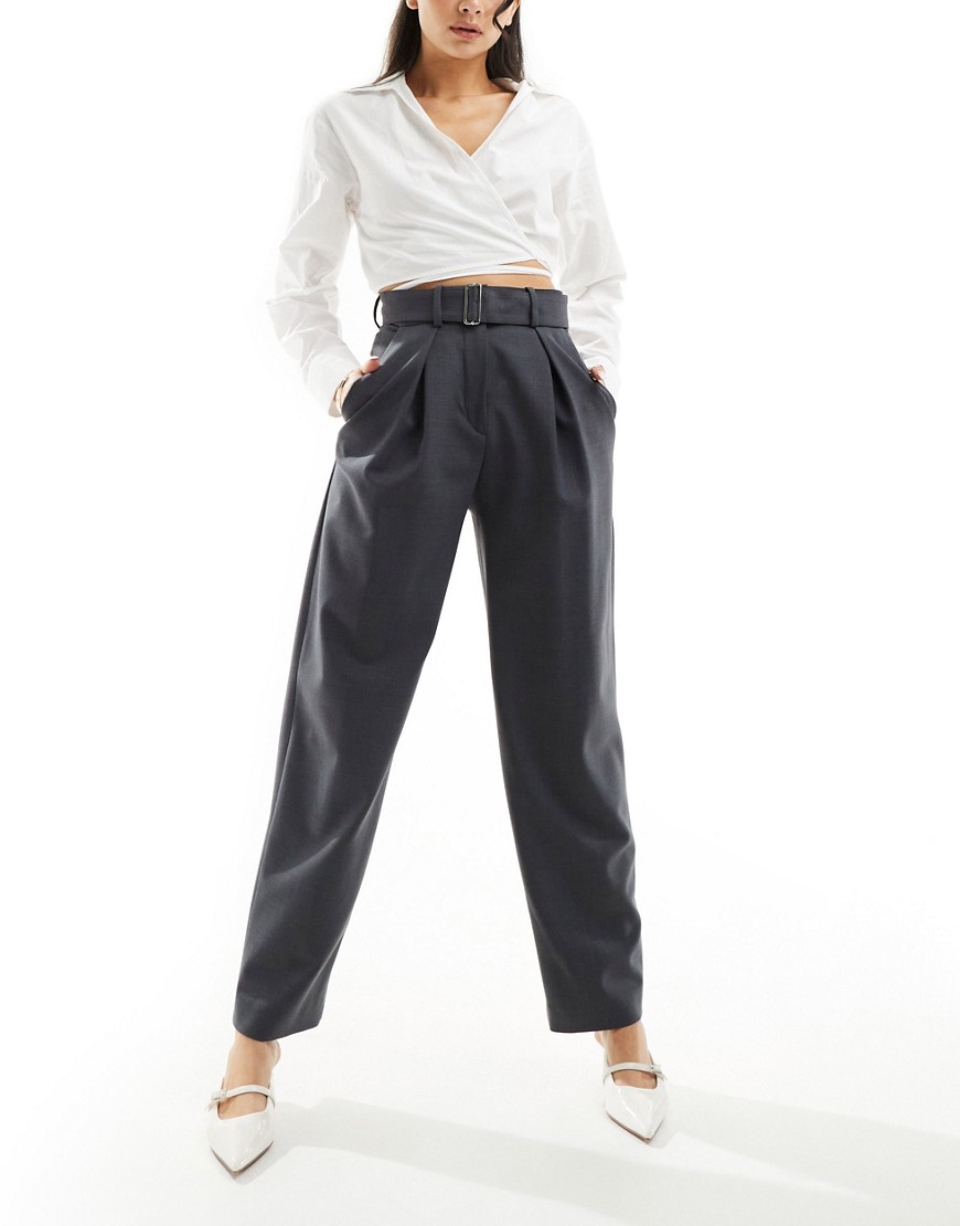 & Other Stories pleated waist balloon leg trousers in grey