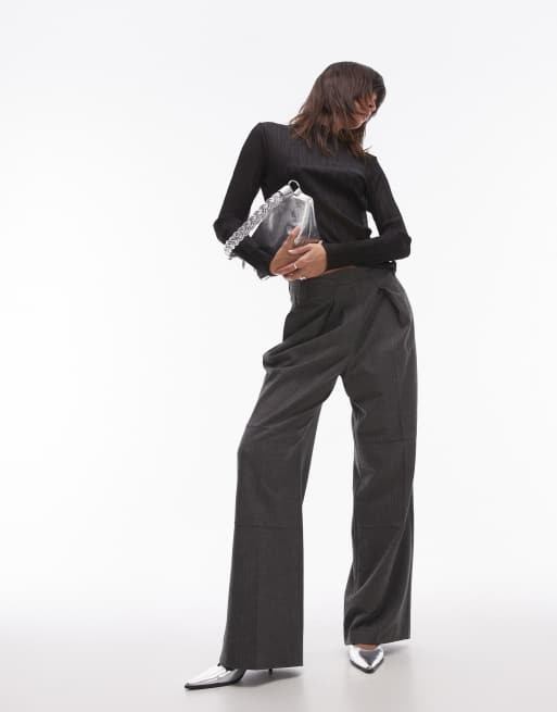 Other Stories plisse mesh long sleeve top in black ASOS