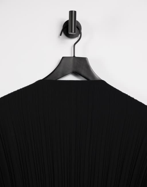& Other Stories plisse shirt in black (part of a set) - BLACK, 4 of 4