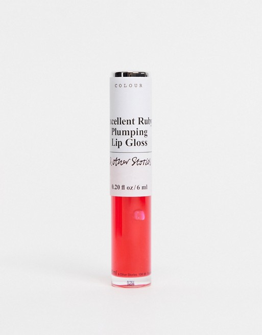 & Other Stories plumping lipgloss in red