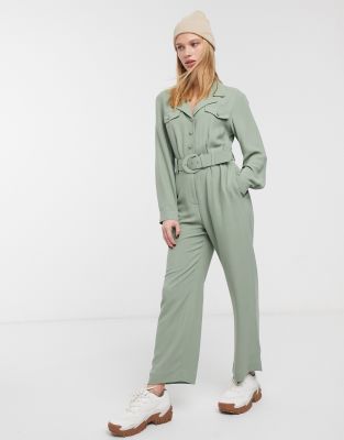 green long sleeve jumpsuit