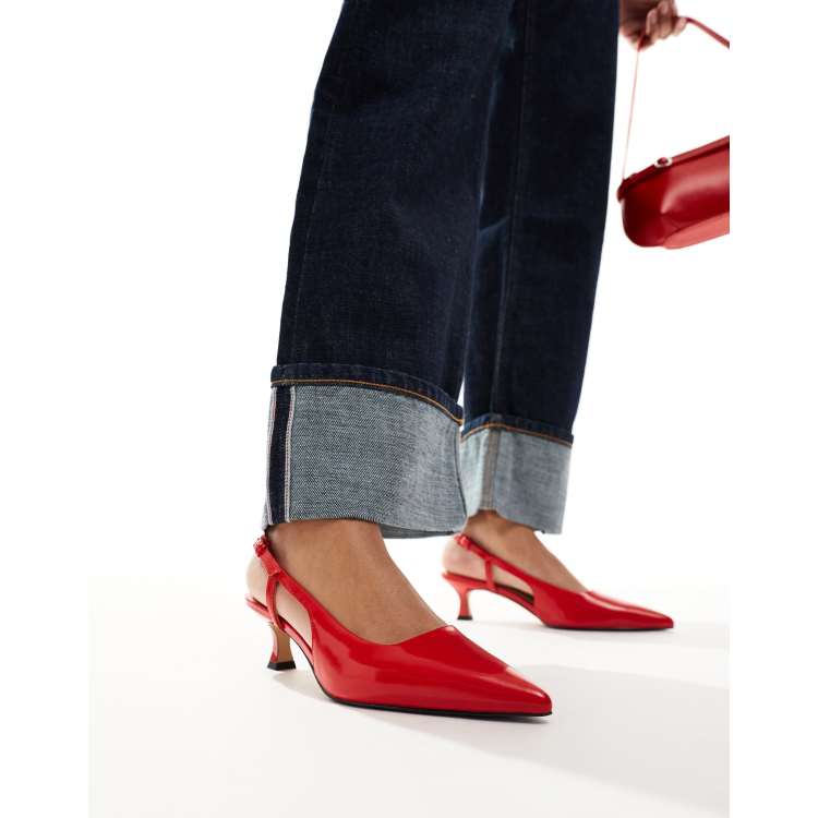 Other Stories pointed slingback heeled pumps in red