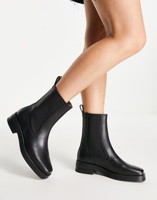 Womens chelsea best sale boots black leather