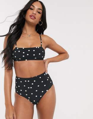 black polka dot bathing suit