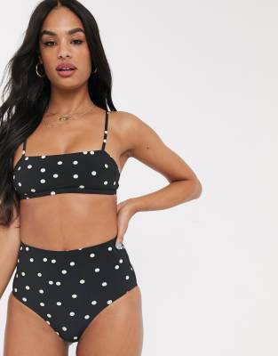 polka dot high waisted swimsuit