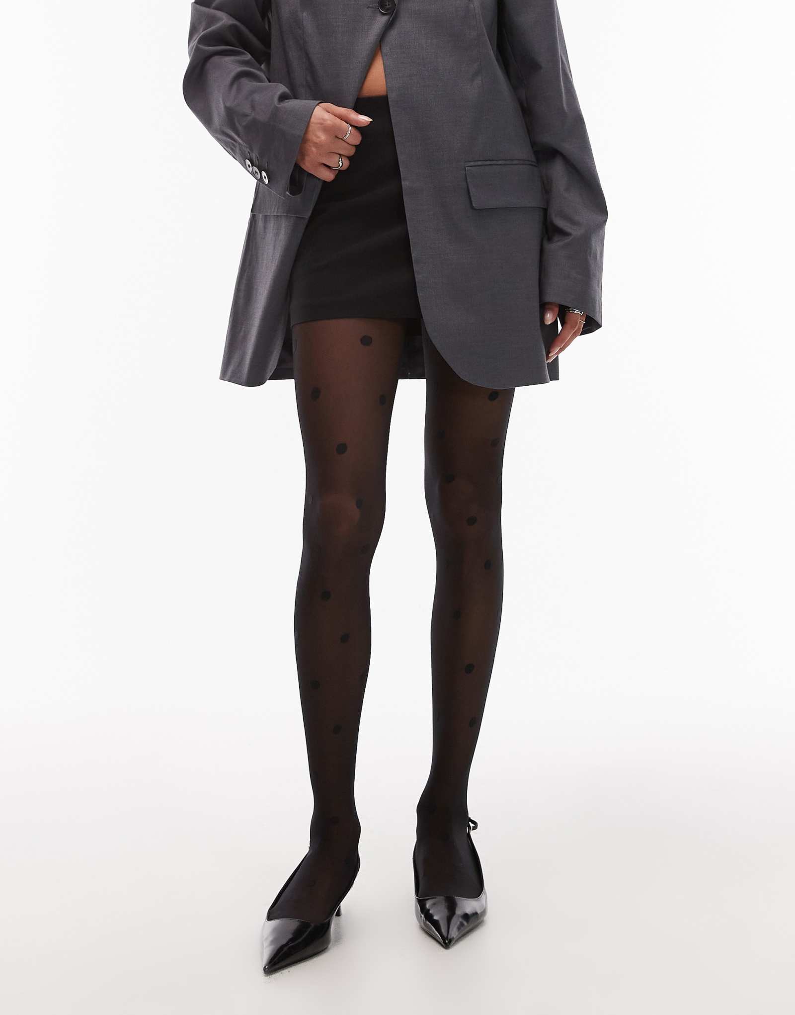 &Other Stories прозрачные колготки в горошек черного цвета