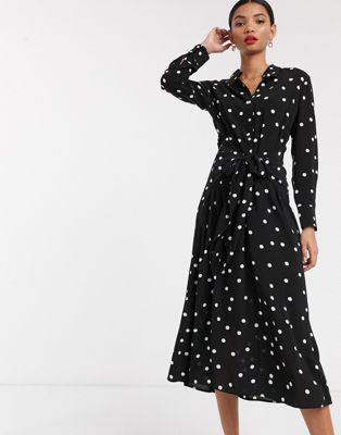 polka dot dress with collar