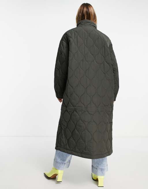 Green on sale quilted coat