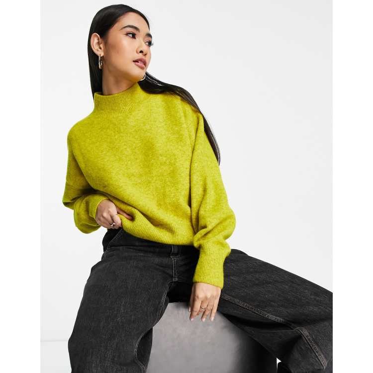 Other Stories polyester mock neck sweater in ochre YELLOW ASOS