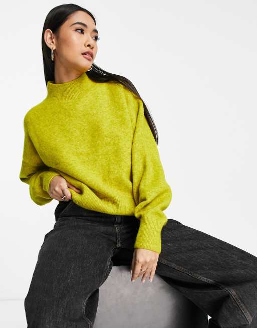 Other Stories polyester mock neck sweater in ochre YELLOW