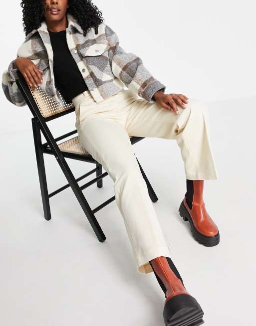 & Other Stories polyester tailored pants in off white - WHITE