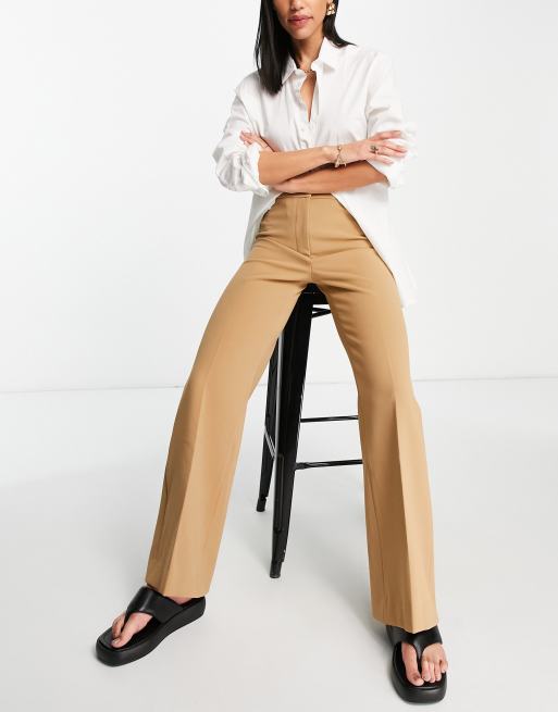 & Other Stories polyester wide leg stretch pants in beige