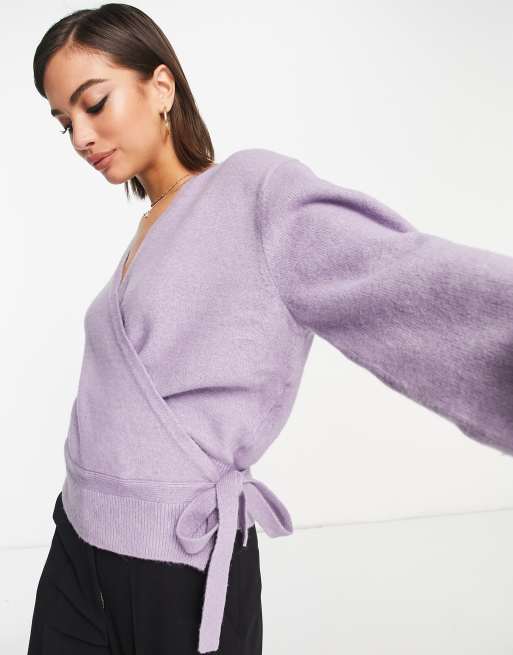 & Other Stories polyester wrap cardigan in lilac - PURPLE