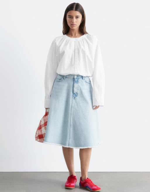 & Other Stories – Popeline-Bluse in Weiß mit Puffärmeln , 2 von 4