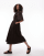 & Other Stories poplin midaxi dress with wrap front and puff sleeves in brown