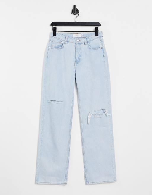  & Other Stories - Precious - Lavtaljede afslappede jeans med flænser i lyseblå bomuld - LBLUE