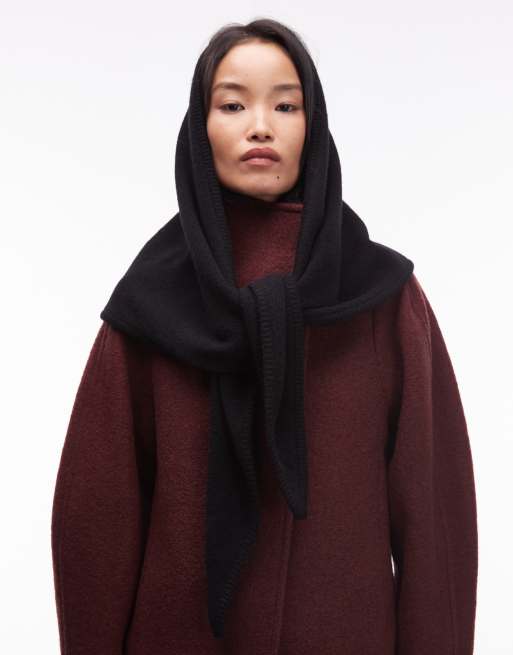 & Other Stories premim wool triangle scarf in black
