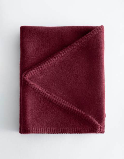 & Other Stories premim wool triangle scarf in dark red, 2 of 3