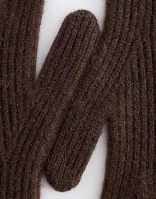& Other Stories premium cashmere wool gloves in brown, 2 of 3