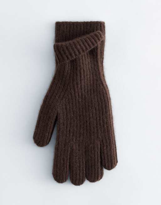 & Other Stories premium cashmere wool gloves in brown, 3 of 3