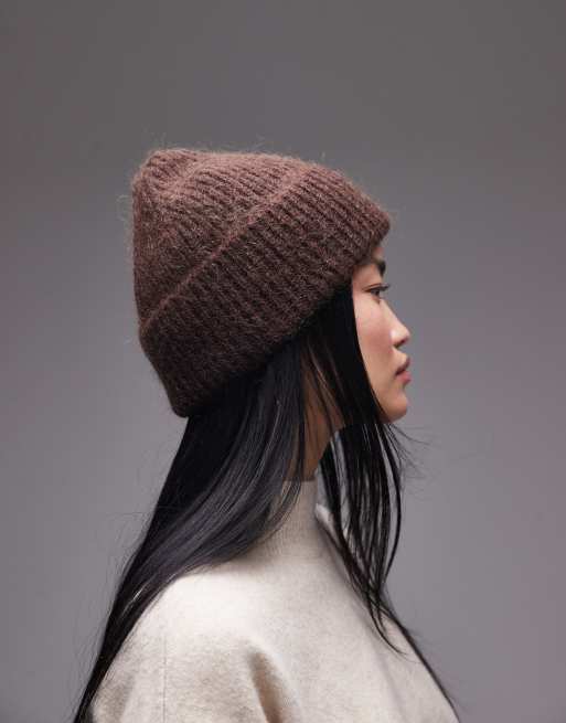 & Other Stories Premium – Ciemnobrązowa, moherowa czapka beanie, 2 z 4