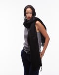 [Other Stories] & Other Stories premium fringed edge pure wool scarf in black No Size BLACK