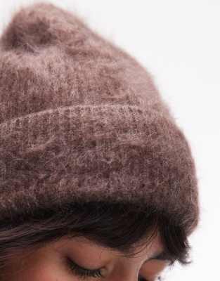 & Other Stories Premium Hairy Cashmere Wool Beanie In Brown