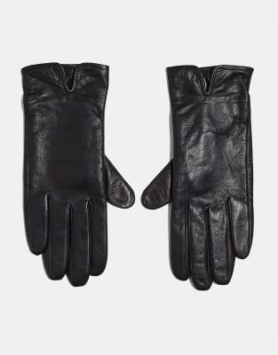 & Other Stories & Other Stories premium leather gloves in black