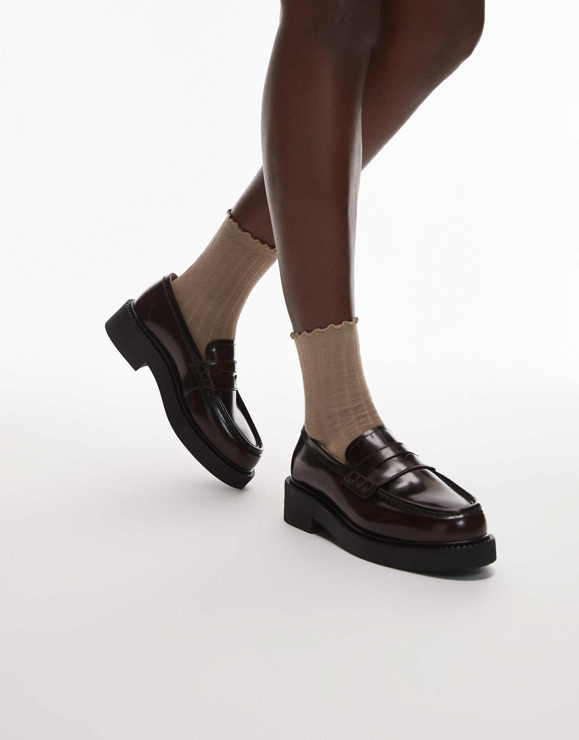 & other stories premium leather loafers in brown