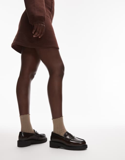 & Other Stories premium leather loafers in brown